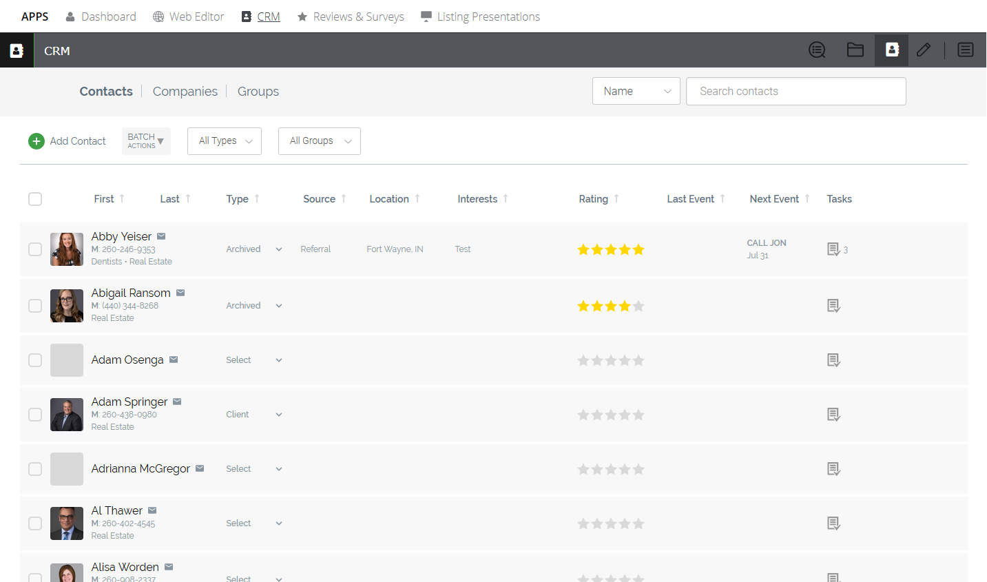 Skagga CRM screenshot