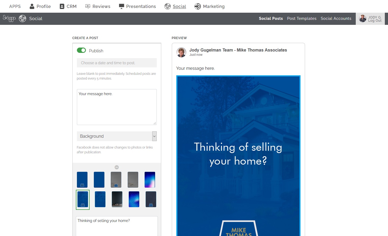 Skagga CRM screenshot